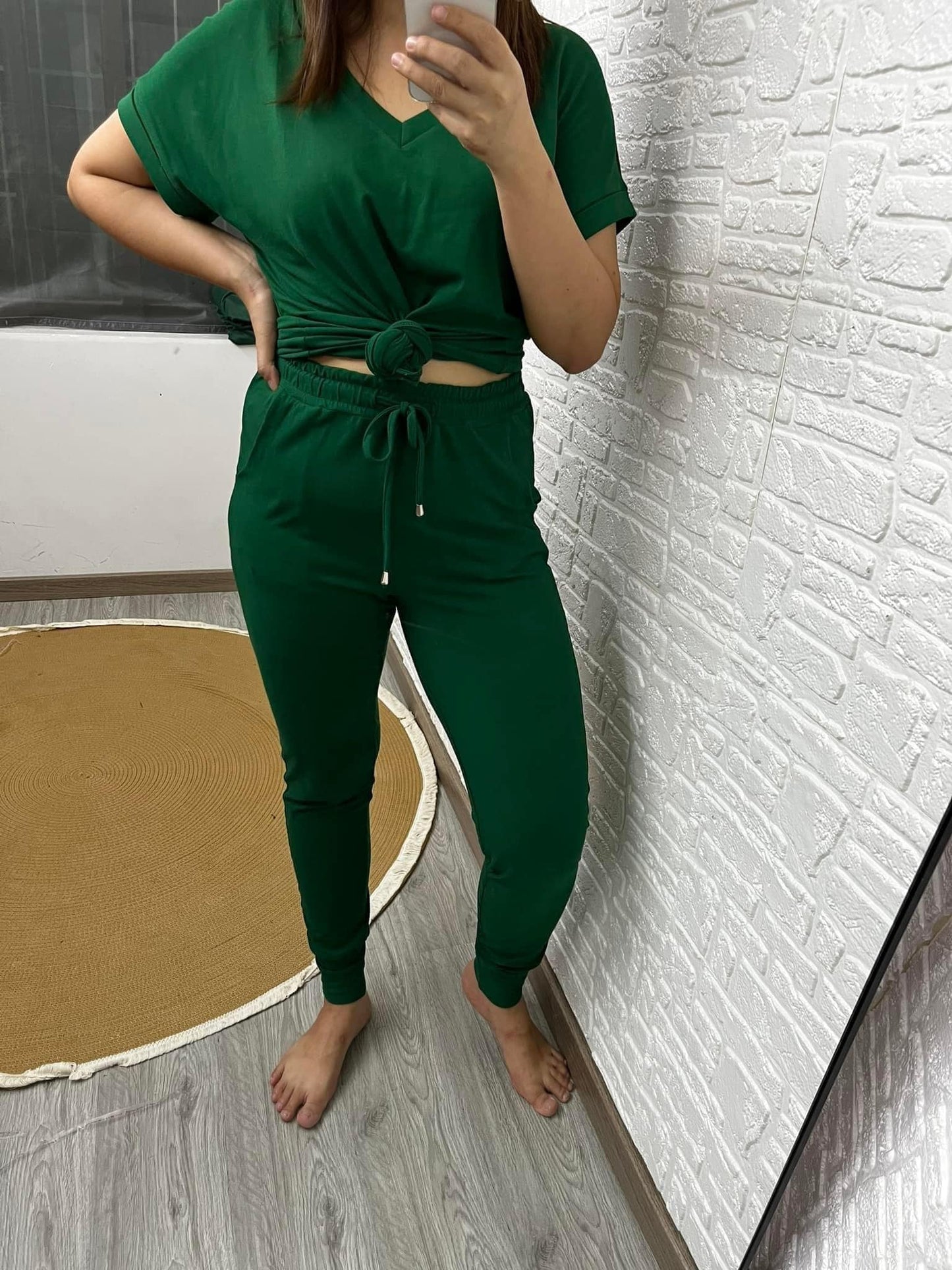 Krisie V-Neck Lounge Set-#2-Green (9.30.2023)