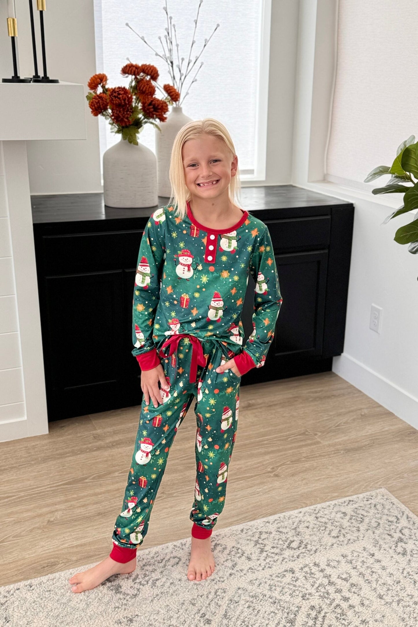 Matching Christmas Jogger PJ Set -#2-Snowman