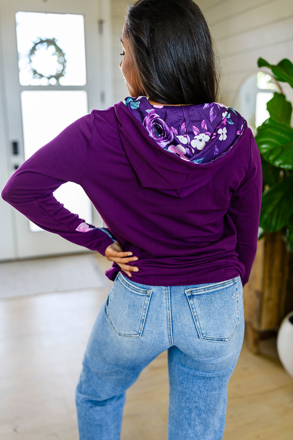 New Audre Hoodie-#1-Plum Flora