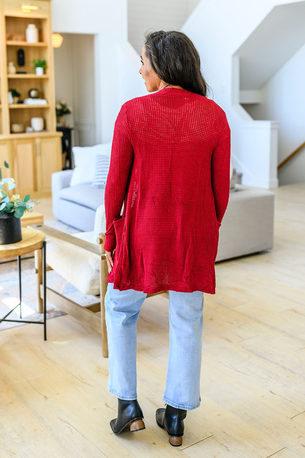 Bonus Sale- Bonnie Waffle Cardigan With Thumbhole