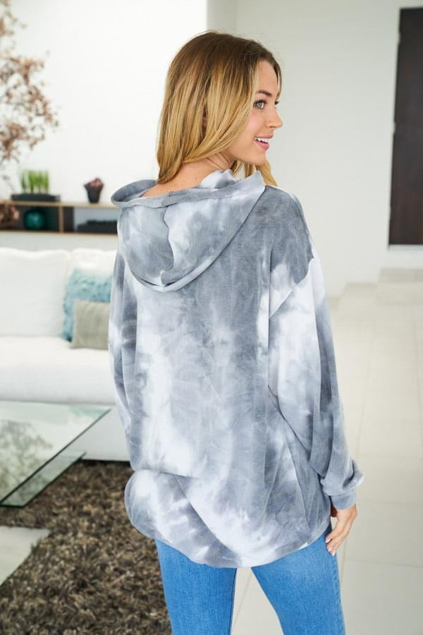 Gray Tie Dye Hoodie