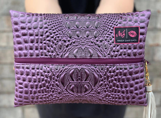 PREORDER - Makeup Junkie Bag Bubble Gator Amethyst