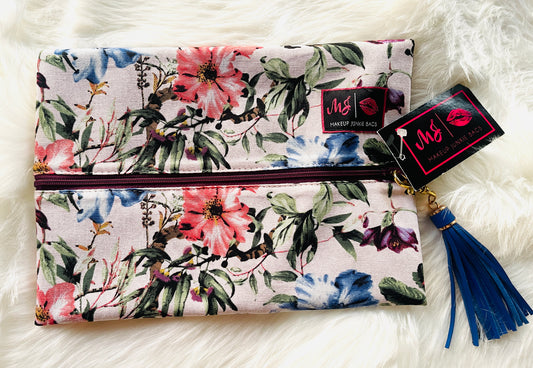 Plum Floral Makeup 💄 Junkie Bag - Medium