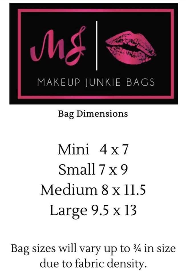 Rose 🌹 Makeup Junkie Bag - Mini, Small, Large