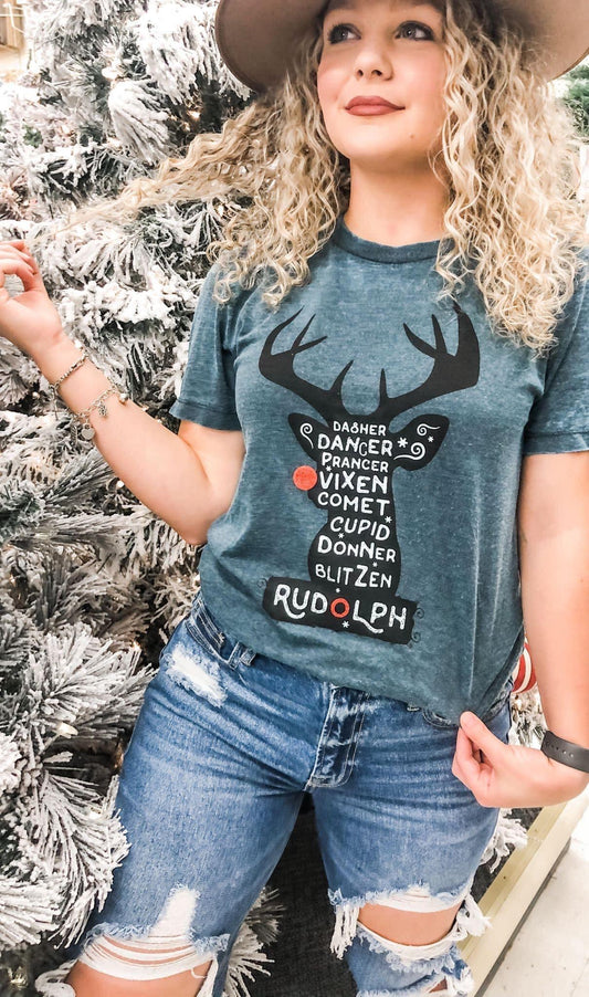 🦌 Acid Wash Reindeer Tee 🦌