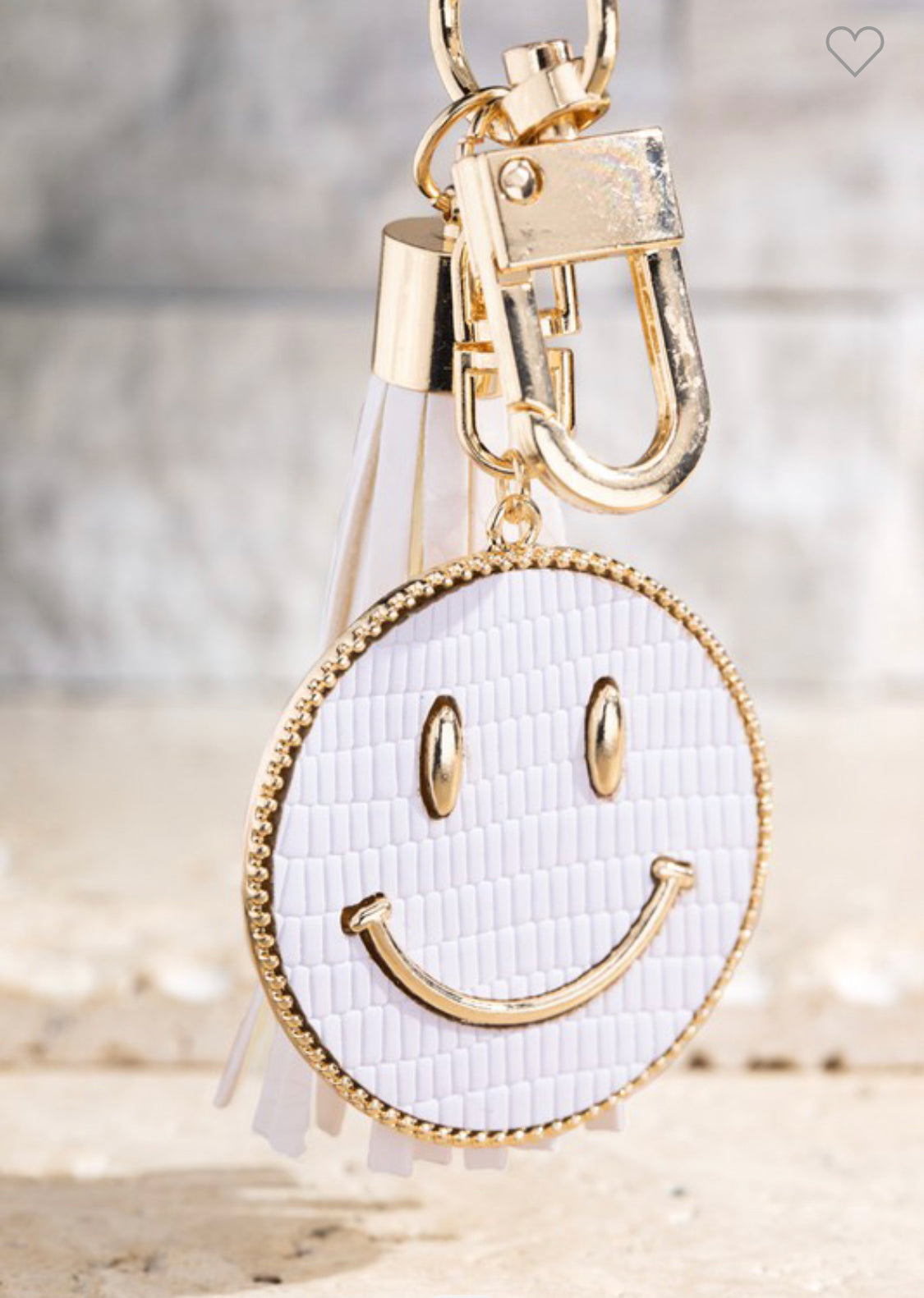 Just Smile Keychain with Tassel