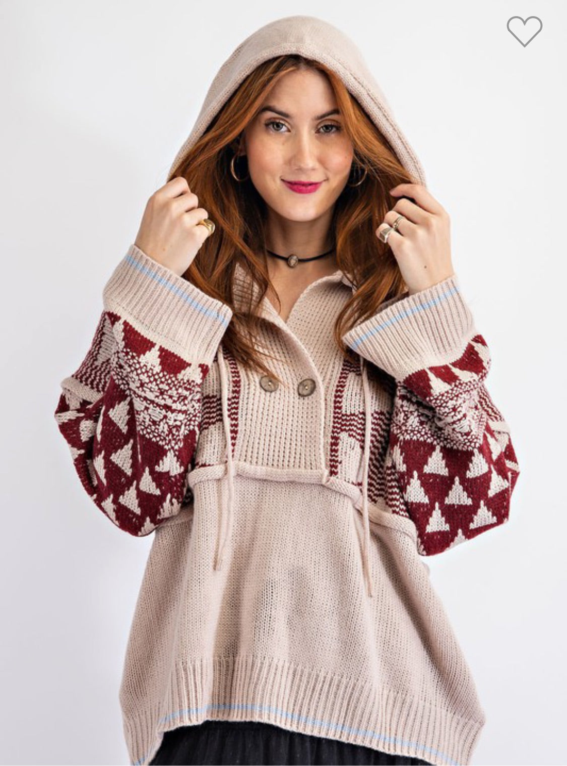 Carlie Aztec Hooded Sweater