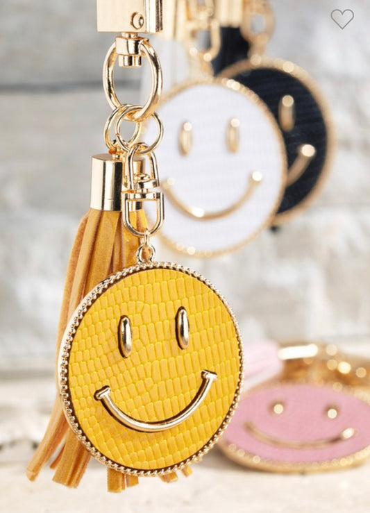 Just Smile Keychain with Tassel